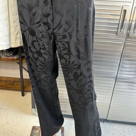 Lolita Lempicka Premier Floral Black Pant Wide Leg Silk Small - Picture 4 of 10